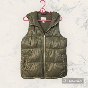 Old Navy Zip Puffer Vest w/ Hoodie
